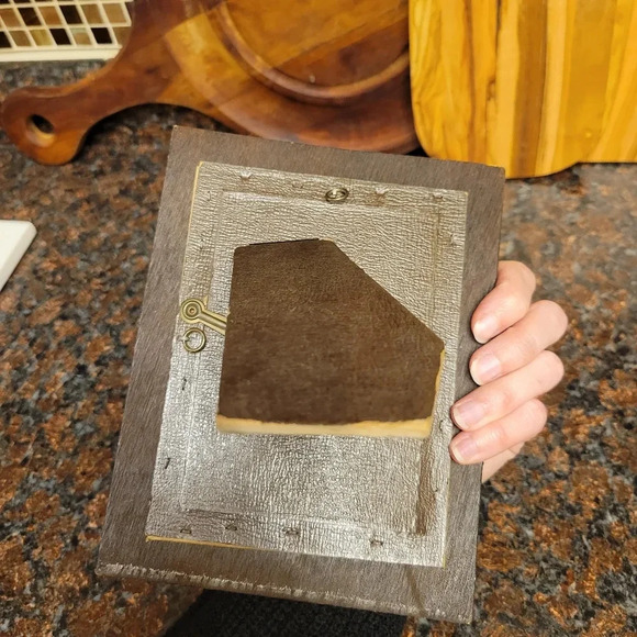 Small Vintage Antique Carved Wood Picture Frame Rose Detail Handmade - Picture 4 of 6